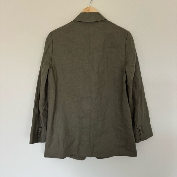 Everlane The Linen Oversized Blazer Kalamata Olive Green Two Button NEW - Picture 2 of 5